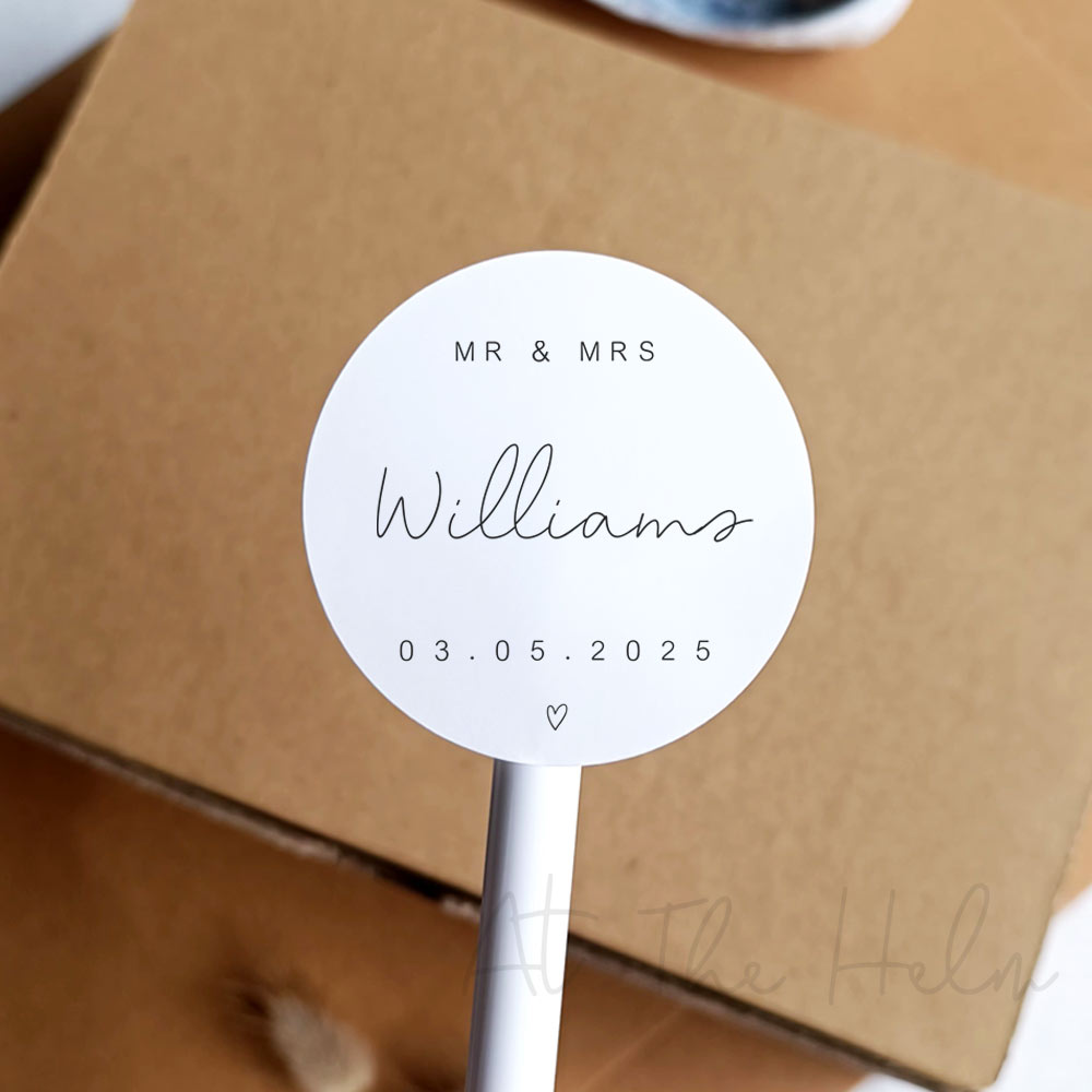 Custom Wedding Favour Stickers
- White - At The Helm NZ