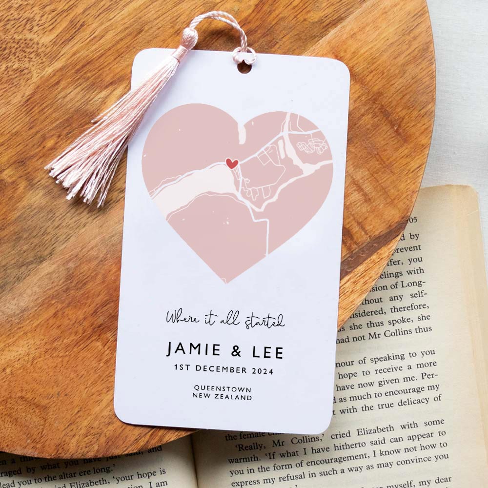 Custom Heart Map Bookmark