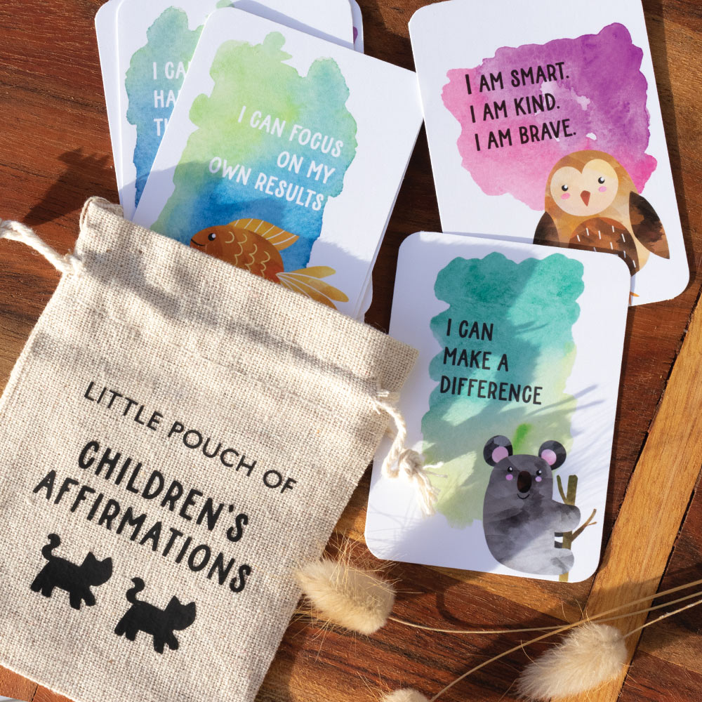 Little Pouch Of Children's Affirmations - Handmade Mini Affirmation Cards