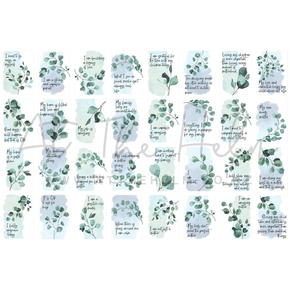 32 Printable Motherhood Affirmation Cards - Digital Download (PDF)