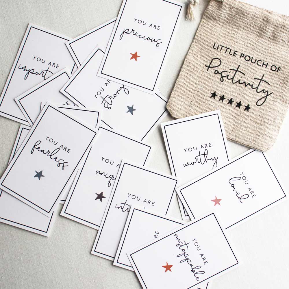 Little pouch of positivity - Affirmation Cards - At The Helm NZ