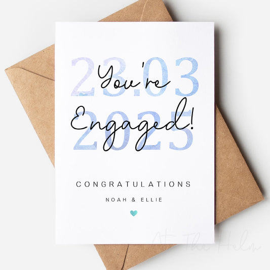 You're Engaged! Watercolour Greeting Card - At The Helm NZ