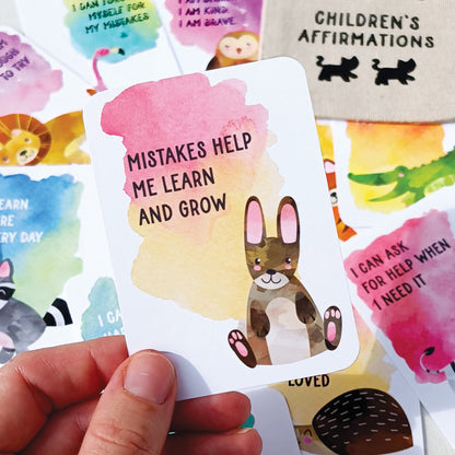 Little Pouch Of Children's Affirmations - Handmade Mini Affirmation Cards