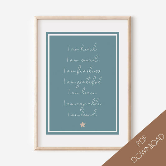 Simple printable affirmations PDF download - At The Helm NZ