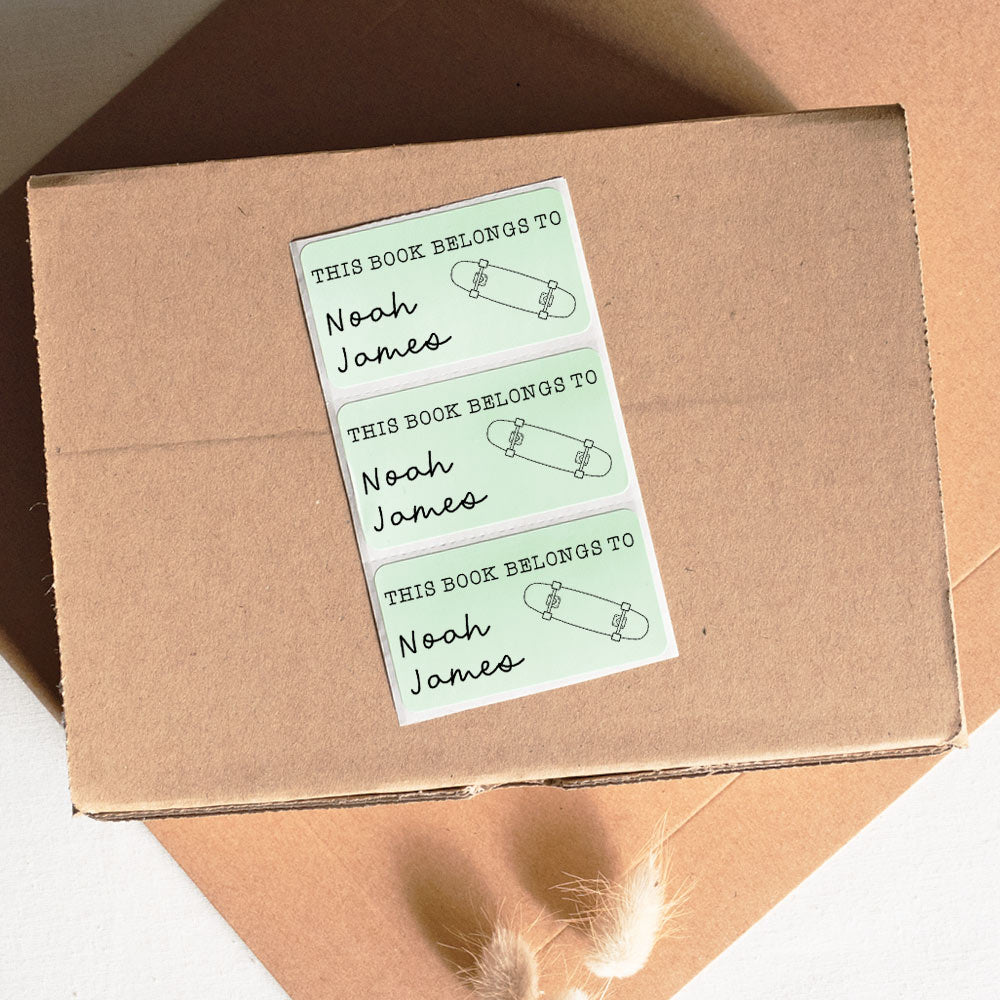 This book belongs to - Skateboard Stickers green - At The Helm NZ