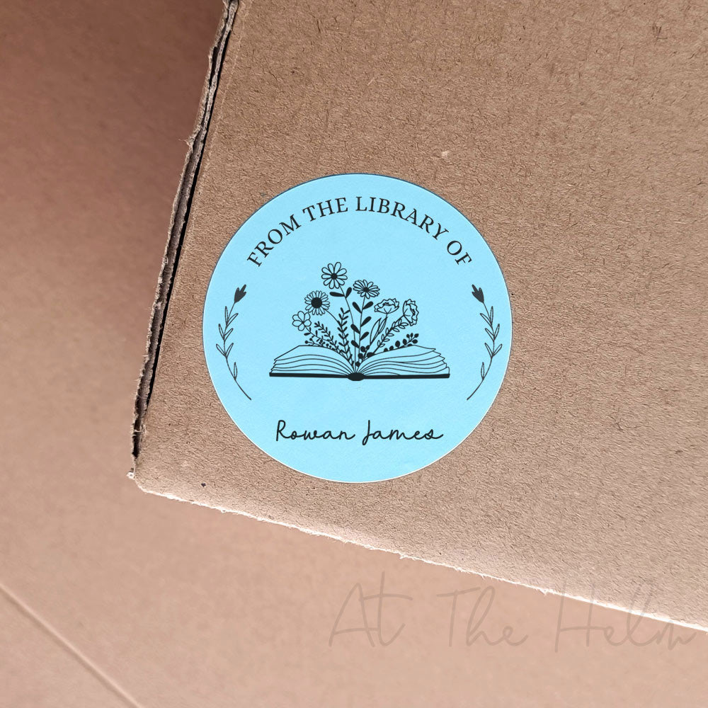From the library of - Personalised book stickers white - At The Helm NZ