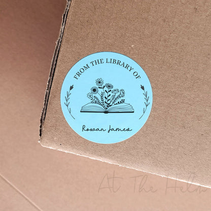 From the library of - Personalised book stickers white - At The Helm NZ