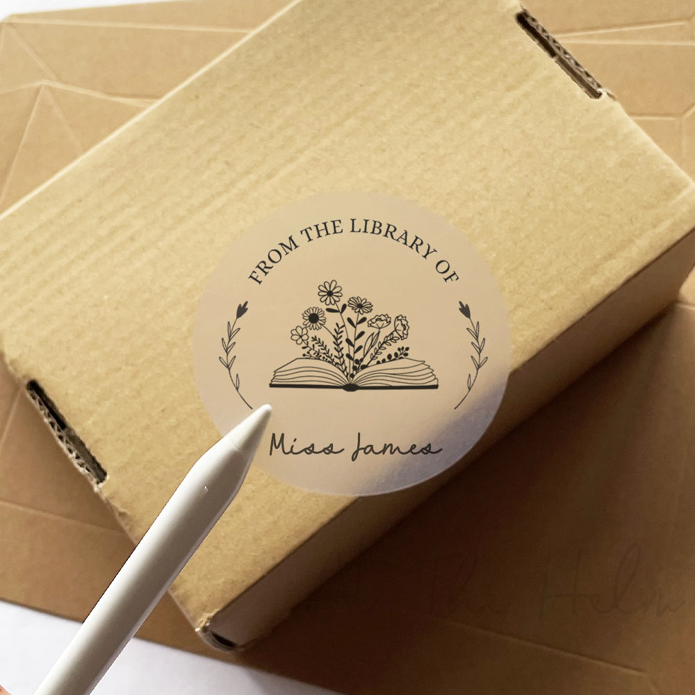 Personalised "From The Library Of" Book Stickers- Floral Book