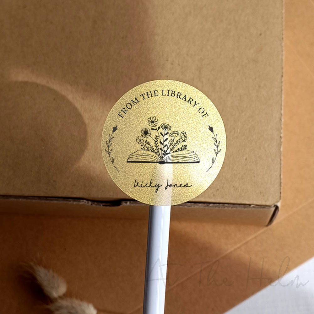From the library of - Personalised book stickers  - At The Helm NZ - gold