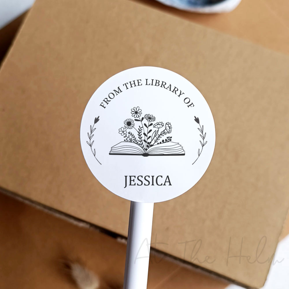 From the library of - Personalised book stickers white - At The Helm NZ - White