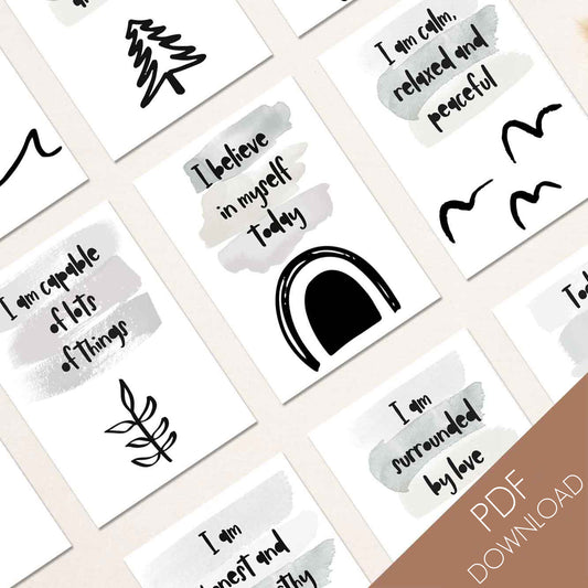 26 Printable Children's Affirmation Cards - Digital Download (PDF)