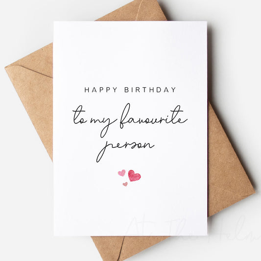 Favourite Person Birthday Card