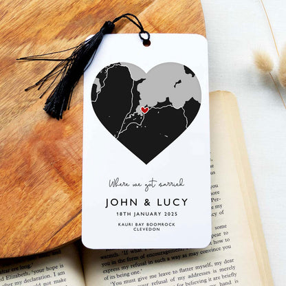 Heart Map Book Mark - Black - At The Helm NZ