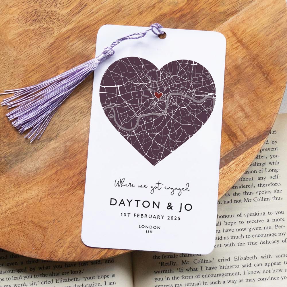 Custom Heart Map Bookmark
