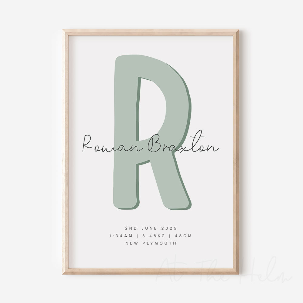 Initial Birth Detail Print