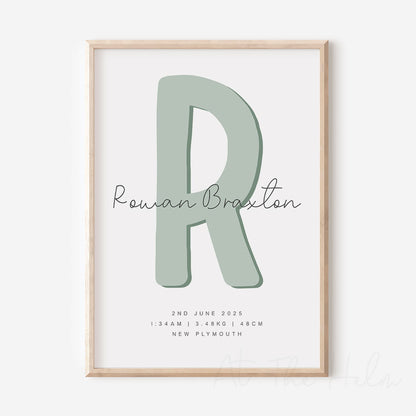 Initial Birth Detail Print
