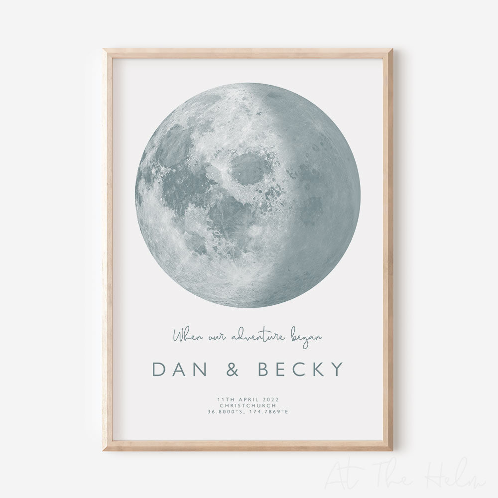 Custom Moon Custom Moon Phase Print - At The Helm NZ