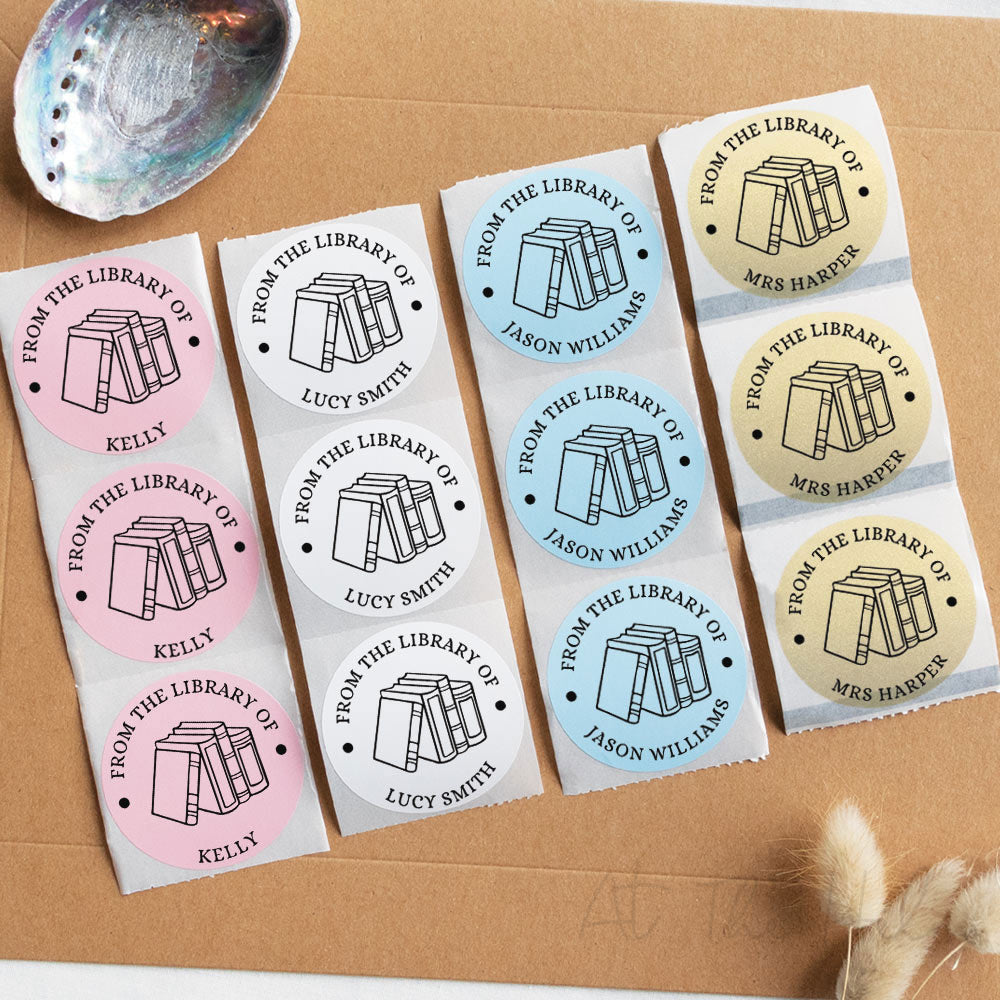 From the library of - Personalised Book Label Sticker - At The Helm NZ - all colours