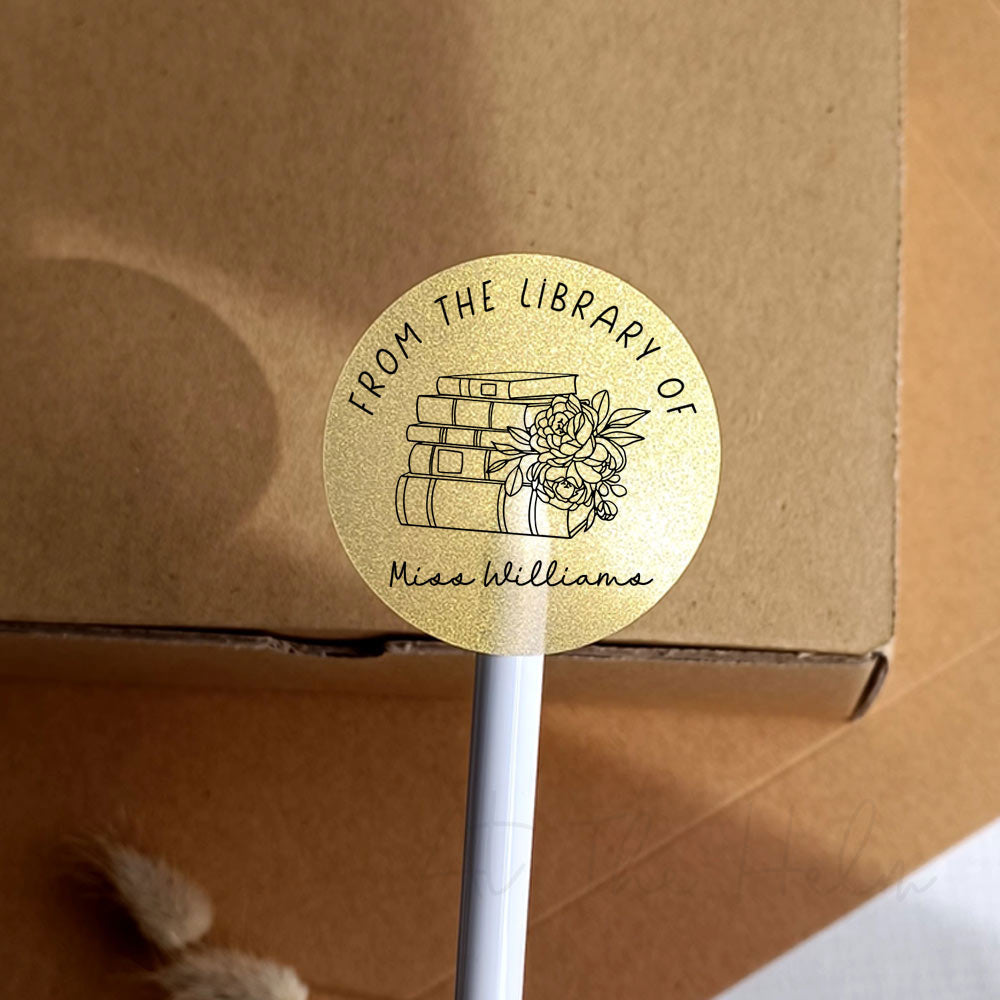 From The Library Of Customised gold
 stickers - At The Helm NZ