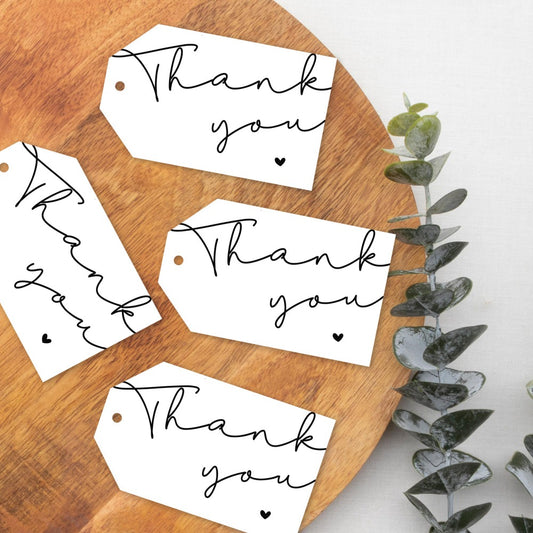 Printable White thank you gift tags - At The Helm NZ